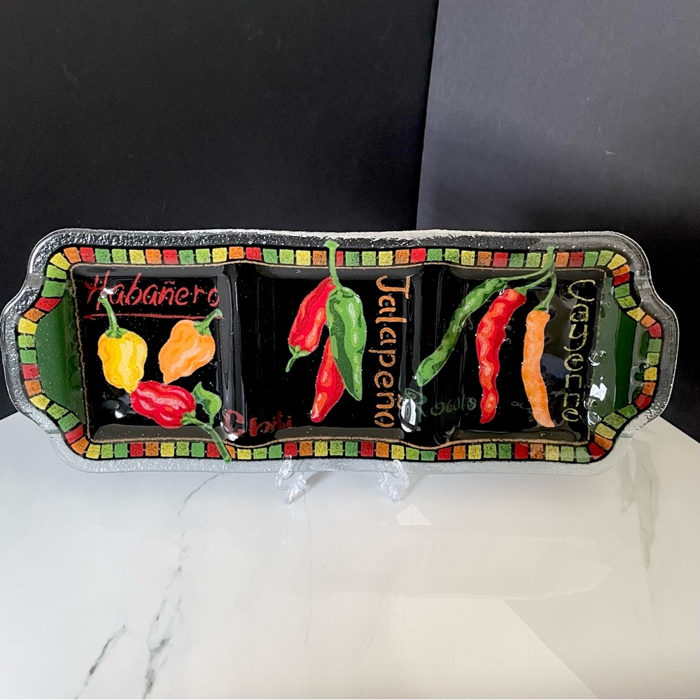 Chili Pepper "Spice it Up" Three Part Server by Peggy Karr